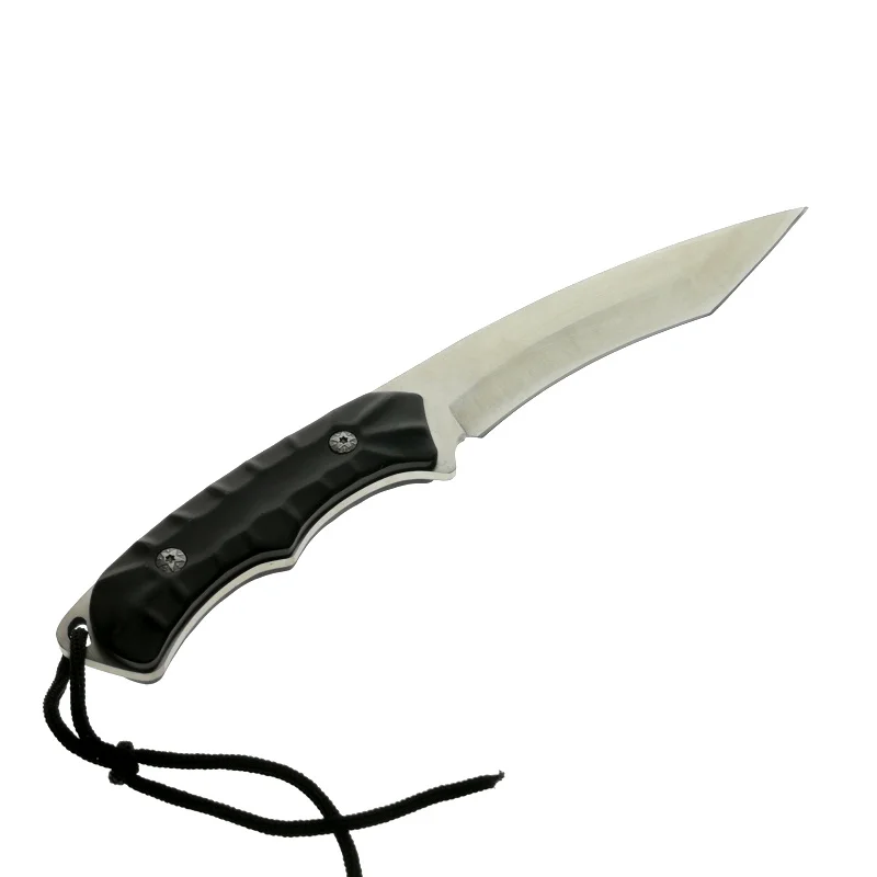 Mengoing Wilderness Multifunctional Army Knife 440C Steel Black Handle Survival Hunting Fixed Blade Knives Nylon Sheath | Инструменты