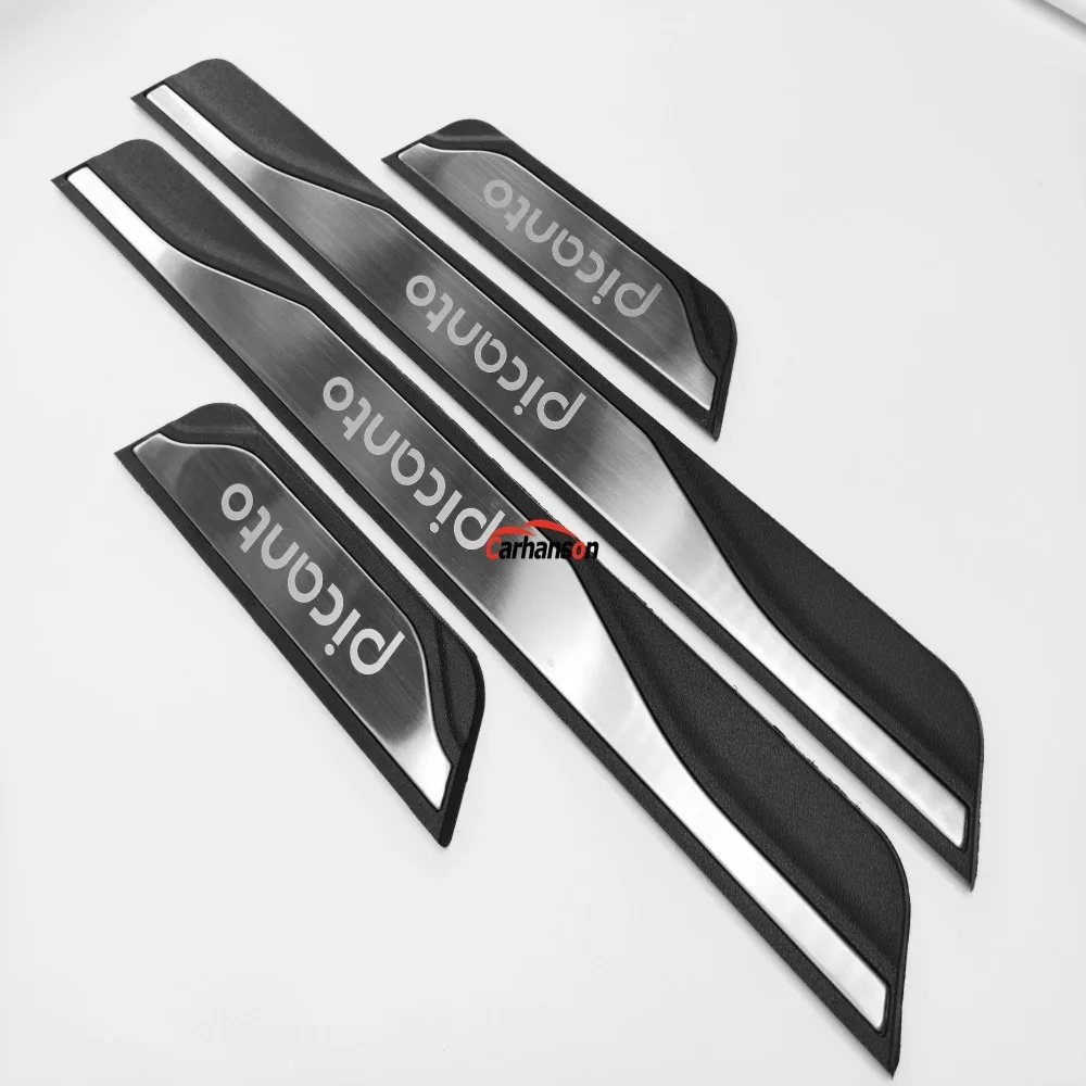 Для Kia Picanto Авто Стайлинг Аксессуары из нержавеющей стали порога автомобиля педали Накладка защита 2013