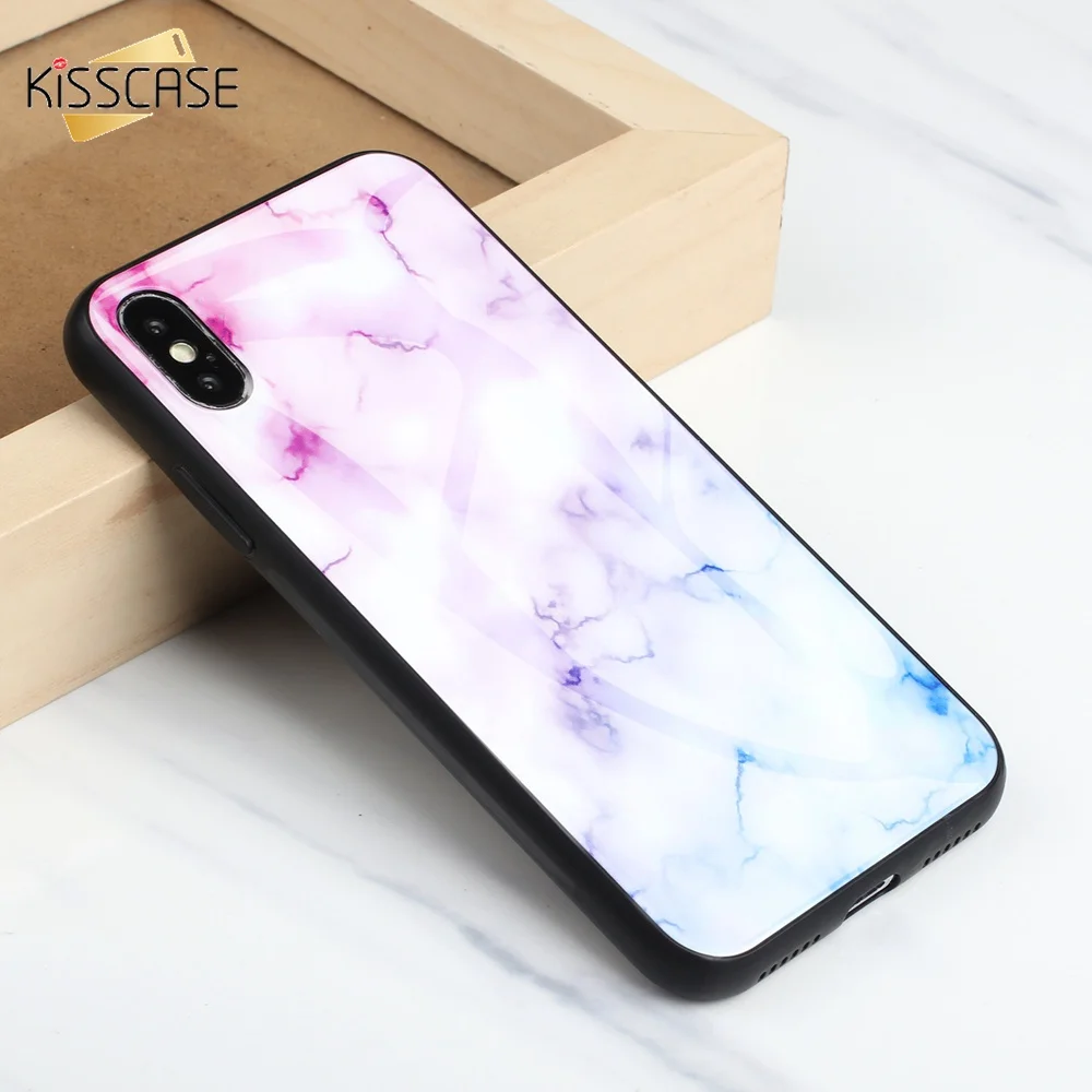 Стеклянный чехол KISSCASE для Samsung Glaxy S8 S9 S10 Plus A50 J4 J6 J5 pro мраморные чехлы телефонов Note 9