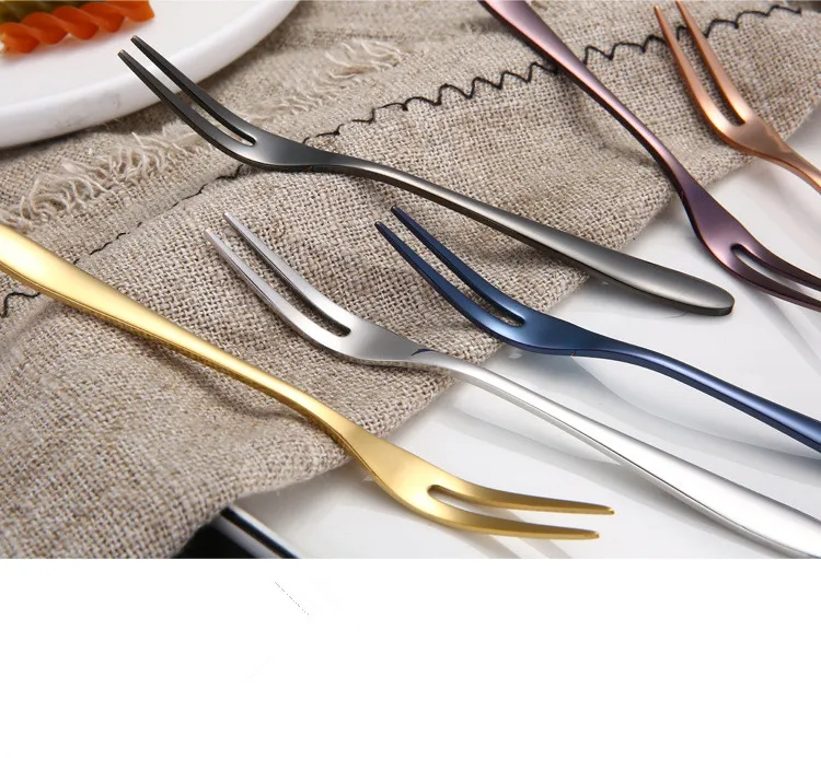 1 шт. нержавеющая сталь Радужный ужин десерт фрукты вилка для вечеринки стейк