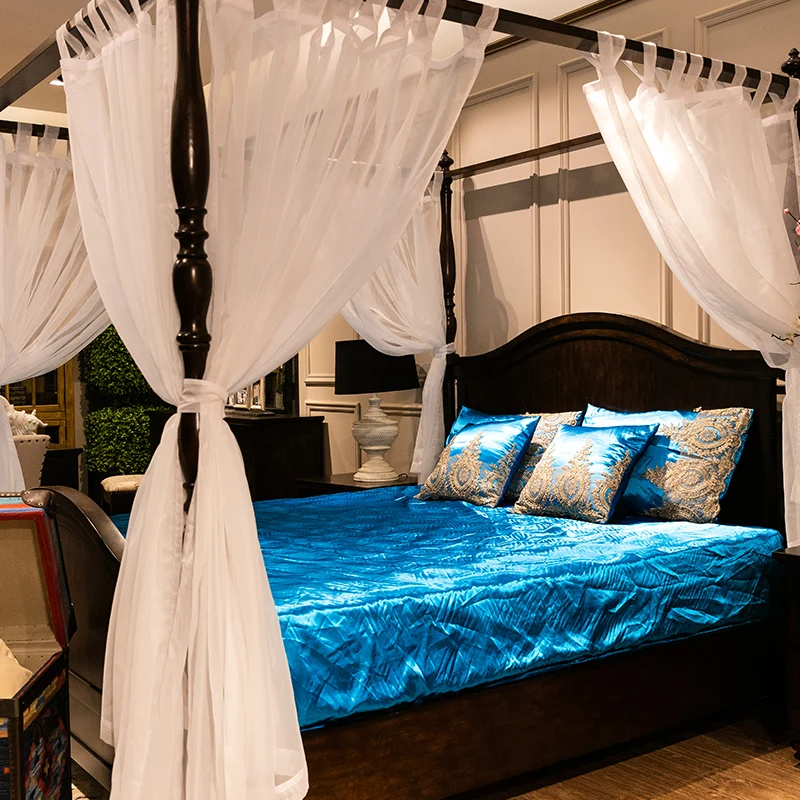 Шелковый однотонный кружевной роскошный комплект постельного белья Королевский