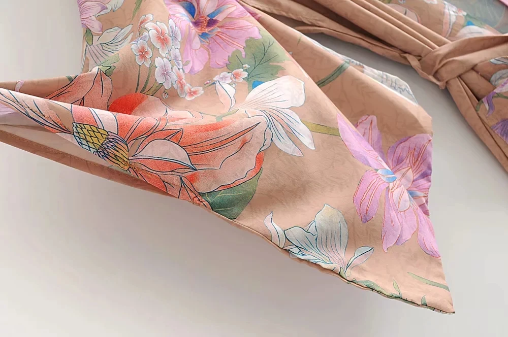 Withered trench women bohemian vintage Peacock and floral printing Wrap around kimono cardigan trench long coat women plus size
