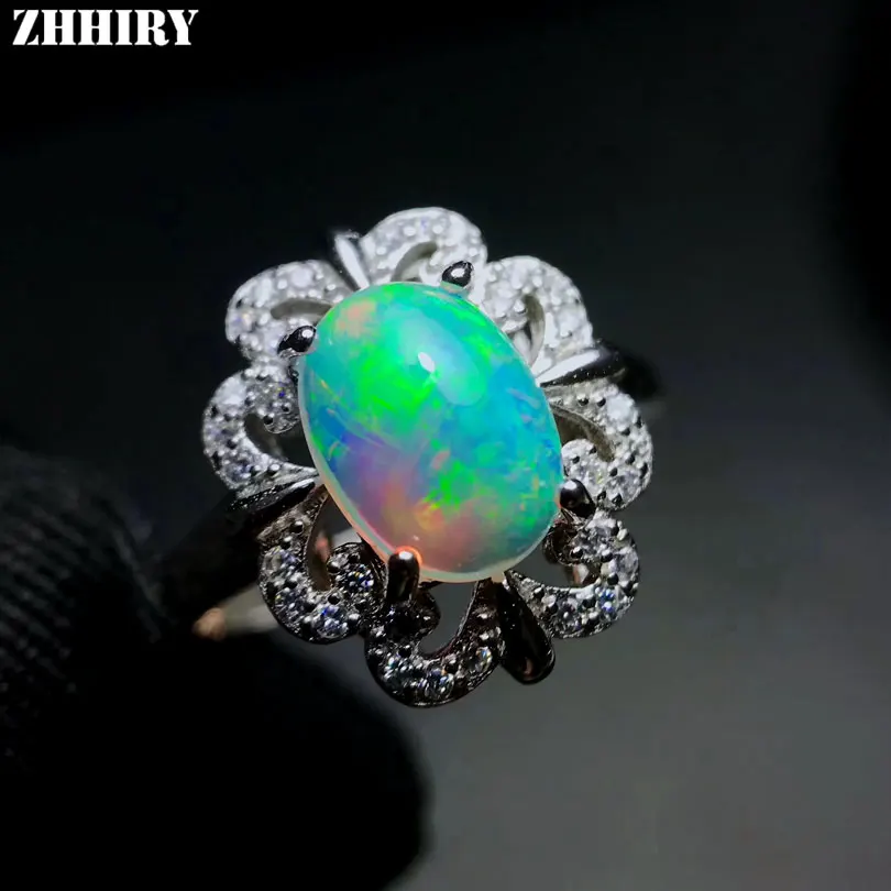 Женское кольцо с натуральным огненным опалом из серебра 925 пробы|sterling silver ring|solid