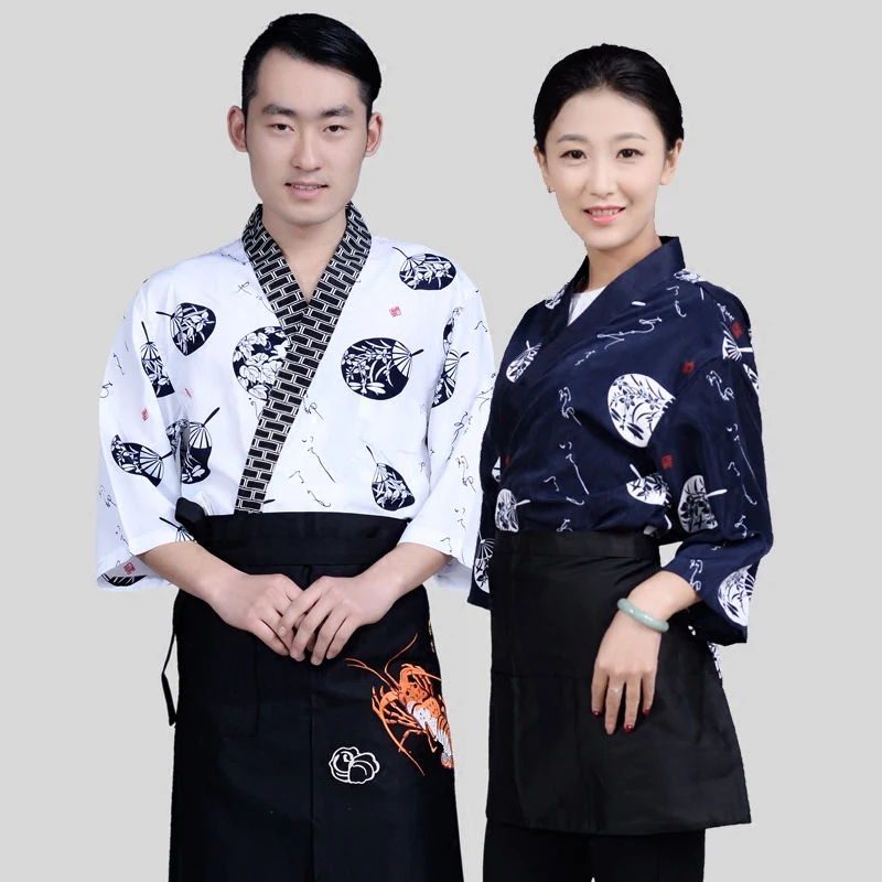 Корейские японские услуги Повара Мужская и женская одежда с короткими рукавами