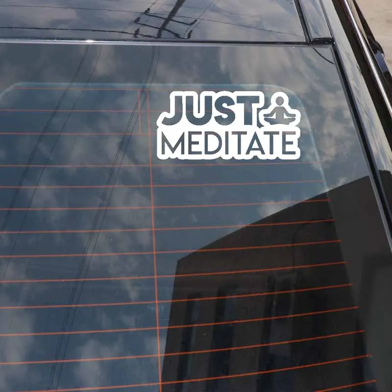

YJZT 15.7CM*7.5CM Interesting Vinyl Just Meditate Car Sticker Black Silver Decal C11-1704