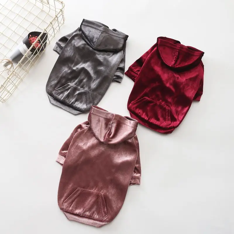 2018 HOT NEW Dog Fleece Cotton Hoodies Puppy Coat Jacket Solid Color Spring Autumn Poodle Yorkies Bichon Costume Dropshipping |