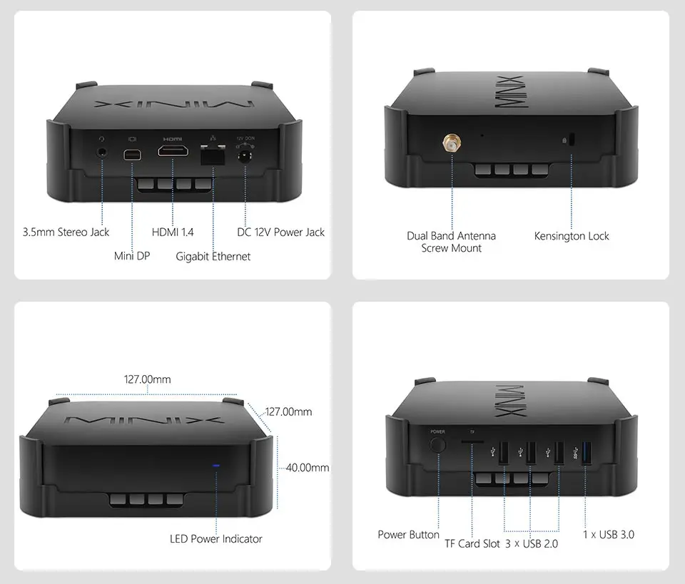 MINIX NEO Z83-4 Pro ТВ приставка официальная Windows 10 Pro мини ПК Intel Atom x5-Z8350 4 ГБ/32 ГБ ac wifi 1000 м LAN HDMI смарт ТВ приставка