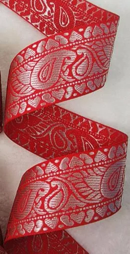 

Традиционная китайская красная лента для рукоделия ZY, жаккардовая лента с цветочной вышивкой, красивая лента и ленты для рукоделия