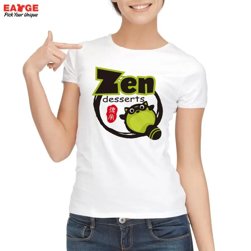 Творческий китайский письмо дзен десертную футболка дизайн стиль прохладный