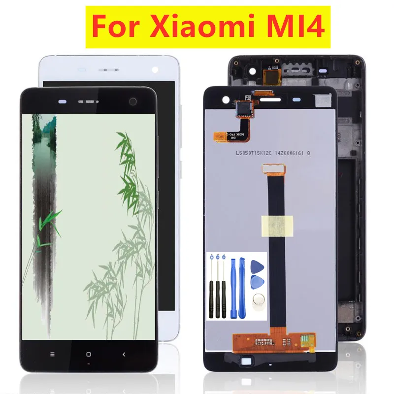 Дигитайзер сенсорного ЖК экрана для Xiaomi Mi4 Mi3 сменный черно белый дисплей с рамкой