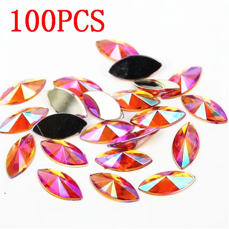 100 шт. новые модные каучуковые горные хрустальные гиацинты AB в форме лошадиного