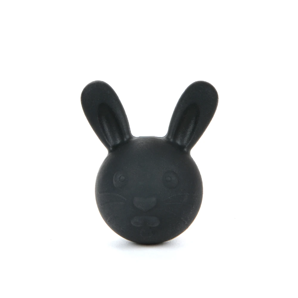 smokey black Кролик Прорезыватель бусины силиконовый без бисфенола А 50 шт./Партия Детские трофеи кроликов силиконовые бусины животное для ожерелья стоматологический уход - Цвет: smokey black