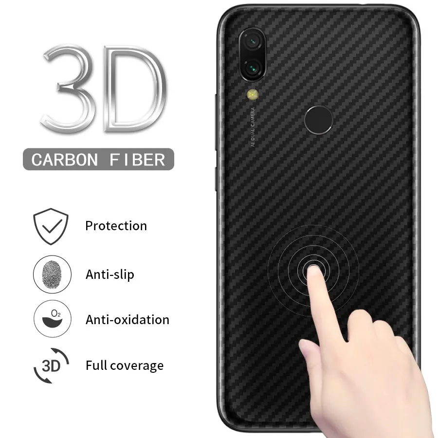 Углеродного волокна Назад Экран Защитная пленка для Xiaomi mi 9 A2 Lite Поко Pocophone f1 макс 3