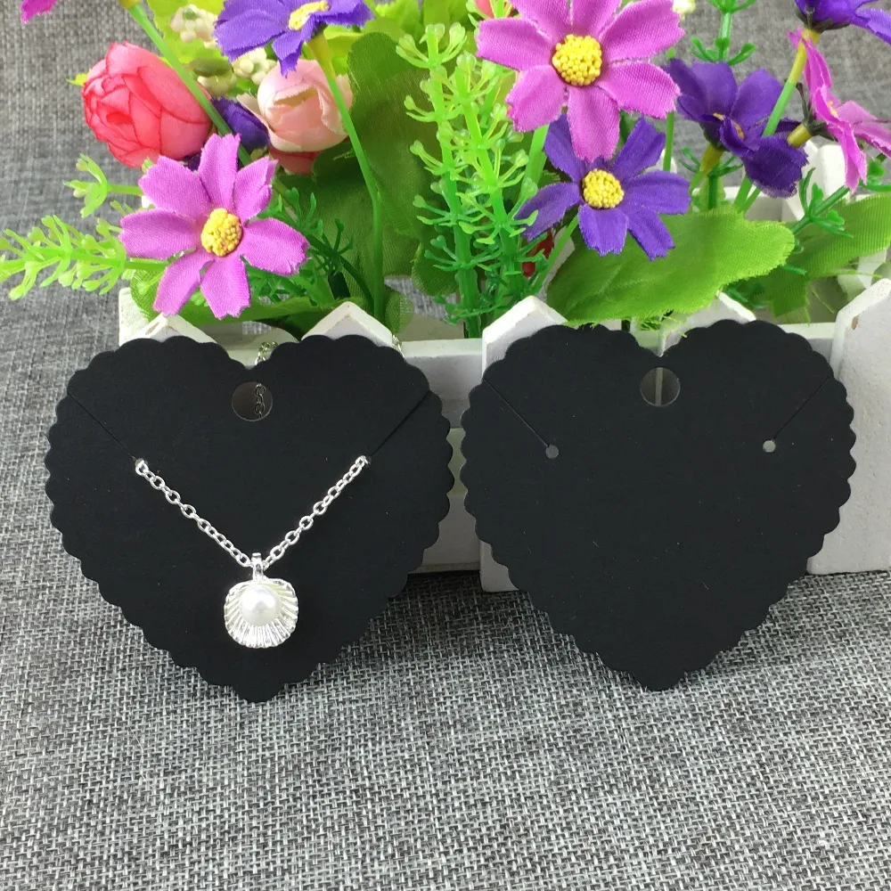 400 шт./лот подвесные карты из крафт-бумаги коричневые в форме сердца ожерелье