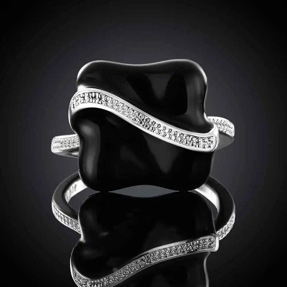 Высокое качество посеребренные кольца для мужчин четырехсторонняя инкрустация