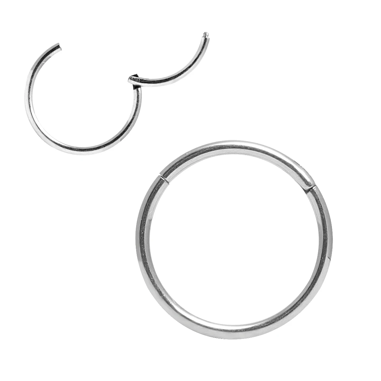 Silver Шарнирная перегородка кликер сегмент носа кольцо губы уха хряща Daith пирсинг ювелирные изделия 20 г 18 г 16 г 14 г 12 г 316l хирургическая сталь - Окраска металла: Silver