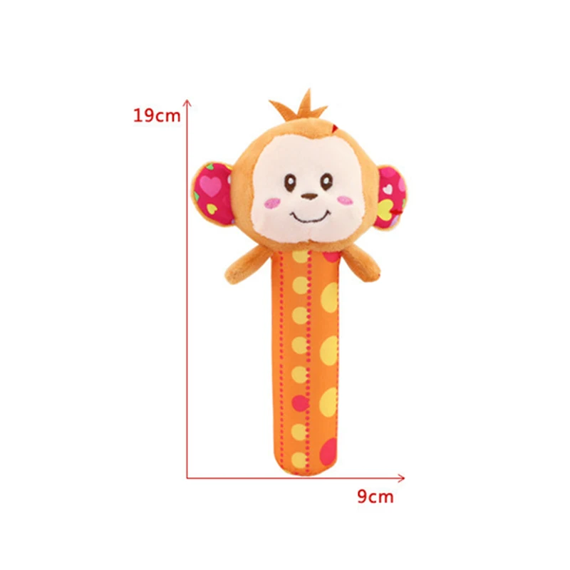 Милое животное рукоятка стержень детские игрушки развивающие погремушки