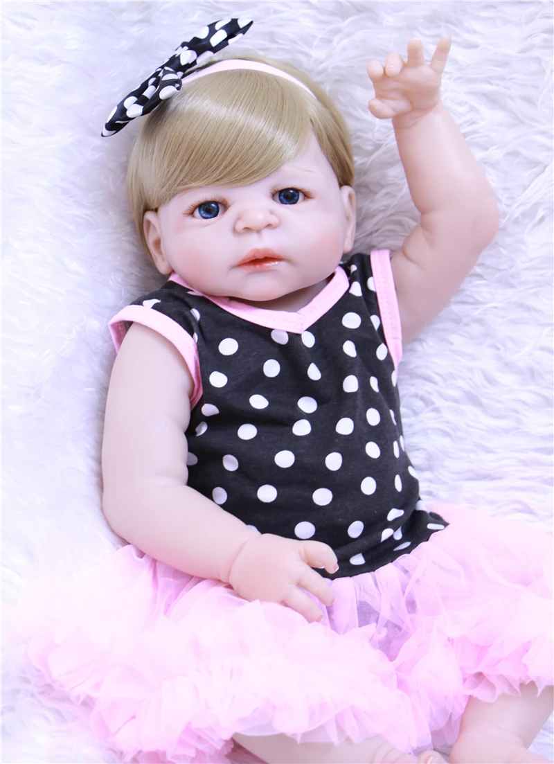 55 см девочка bebe bonecas reborn Младенцы полный силикон baby куклы ручной работы