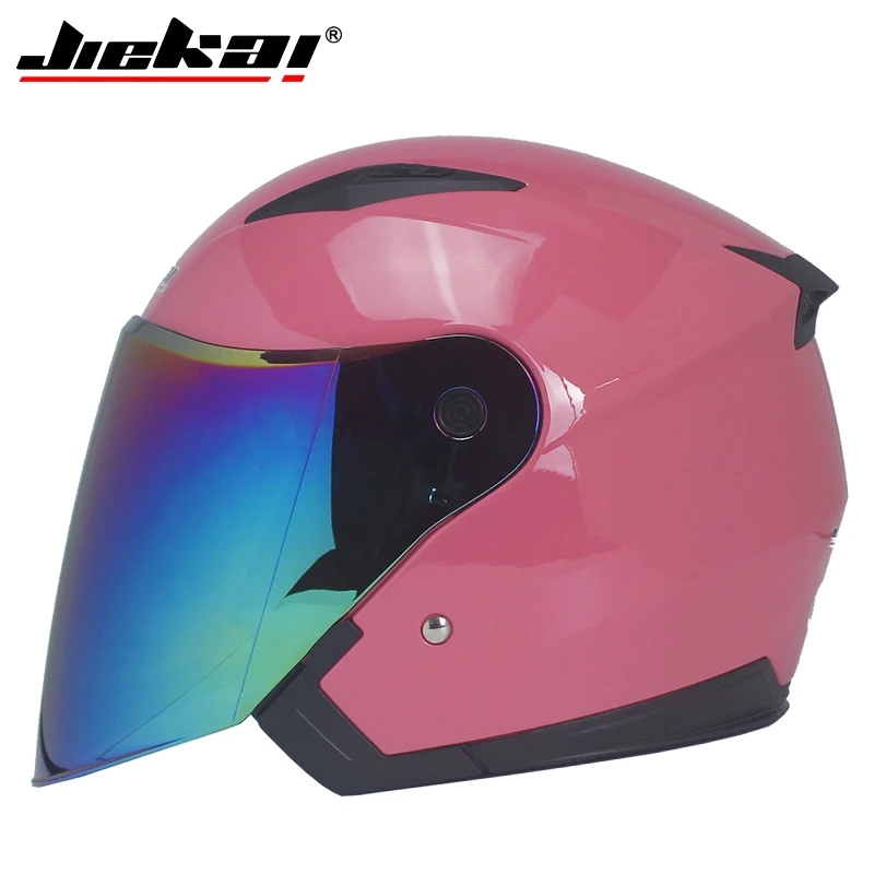 JIEKAI шлем moto rcycle с открытым лицом moto racing moto rcycle винтажные шлемы с двойным объективом capacete para moto cicleta cascos para - Цвет: b20