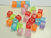 250 color transparent white inside acrylic alphabet letter cube pony beads 5 5mm