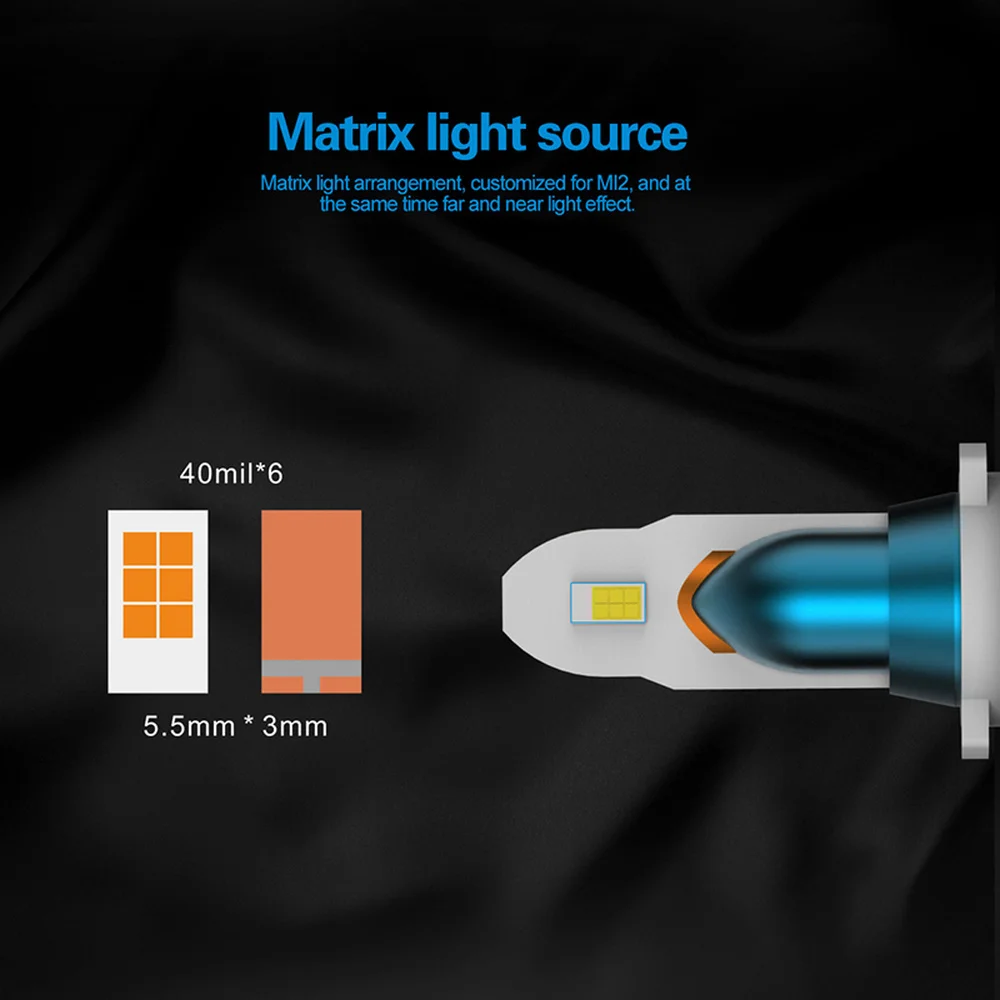 2 шт. светодиодный Автомобильные светодиодные фары H4 LED H1 H3 H7 автомобильные 6000k 12 В