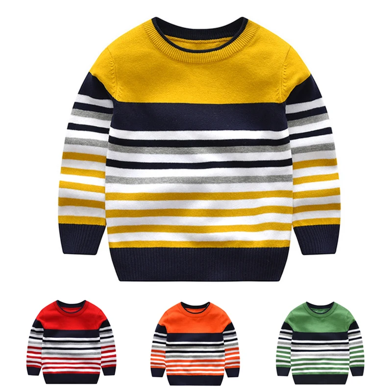 

2-7Y baby boy girl sweater boys sweaters 2020 spring autumn kids sweaters children striped pullover knitted top kid clothes
