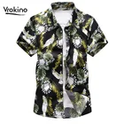 Мужская Повседневная рубашка с гавайским цветочным принтом, летняя рубашка с короткими рукавами и принтом, большие размеры, 5XL, 6XL, 7XL, 2019