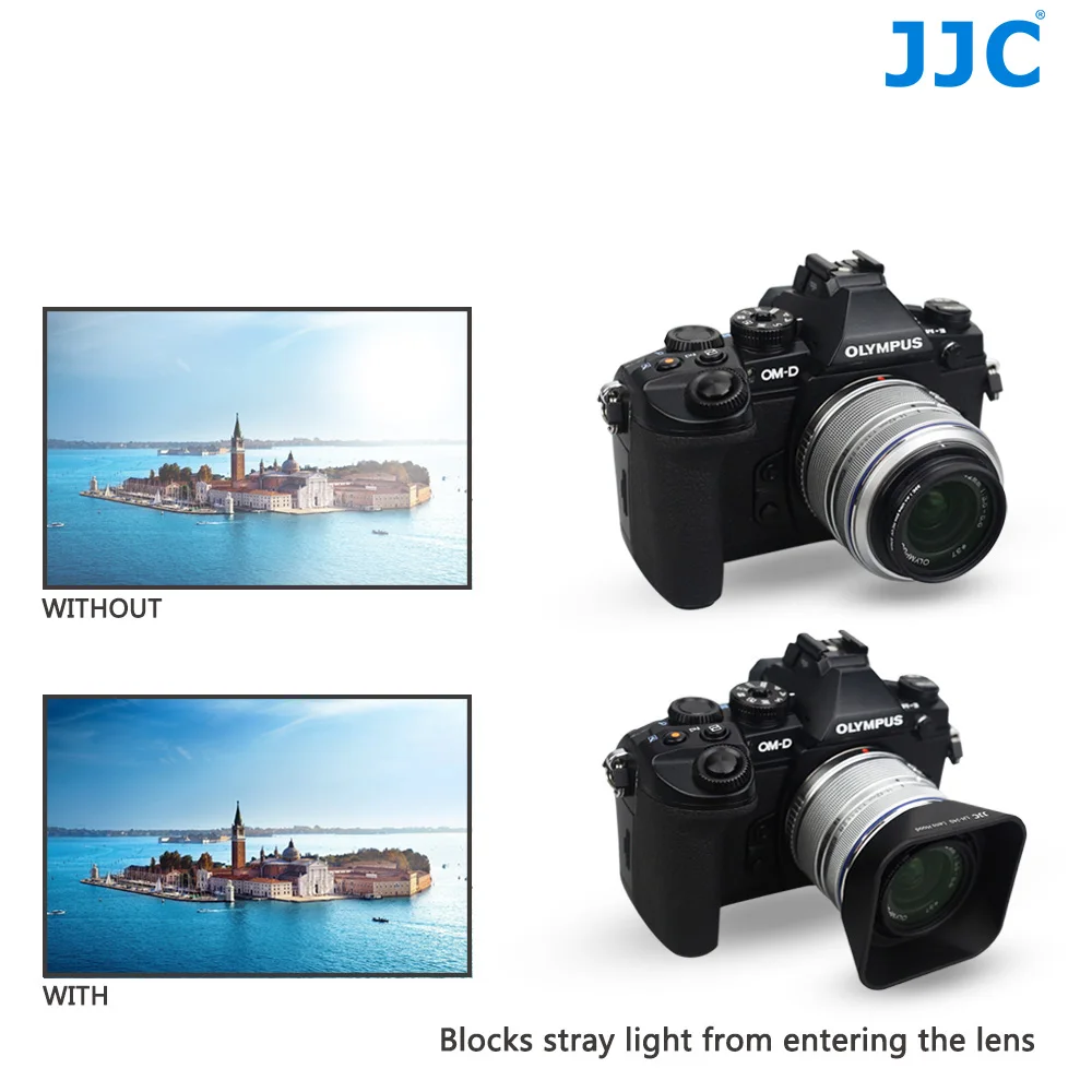 JJC квадратная бленда объектива для OLYMPUS M. ZUIKO DIGITAL 14-42 мм 1:3. 5-5,6 II/14-42 мм 1:3. 5-5,6 II R аксессуары для камеры Бленды