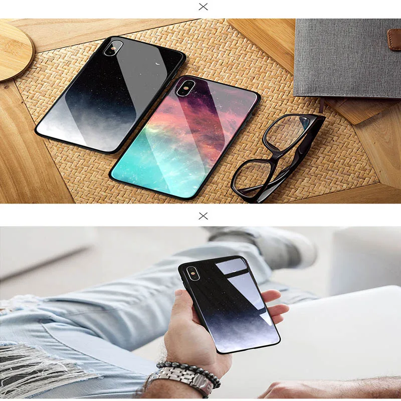 Cong fee Tempered Glass with Starry Sky phone case for vivo X9 9p X9Sp X20 X20p X21 X23 |