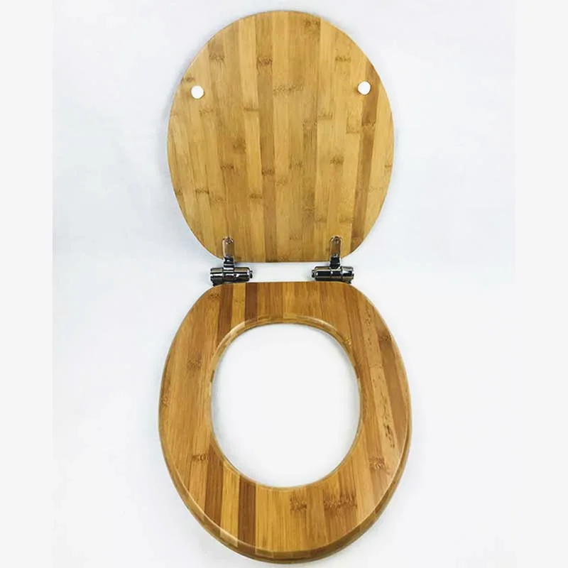 Universal buffer toilet seat cover,Solid wood bamboo toilet seats lid,High quality thicken bamboo Slow-Close toilet seats