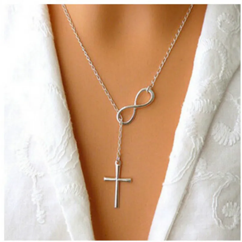 

Lovely Chic Unlimited Span Length Chain Korean New Fashion Cross Necklace Pendant Women Necklace Jewelry