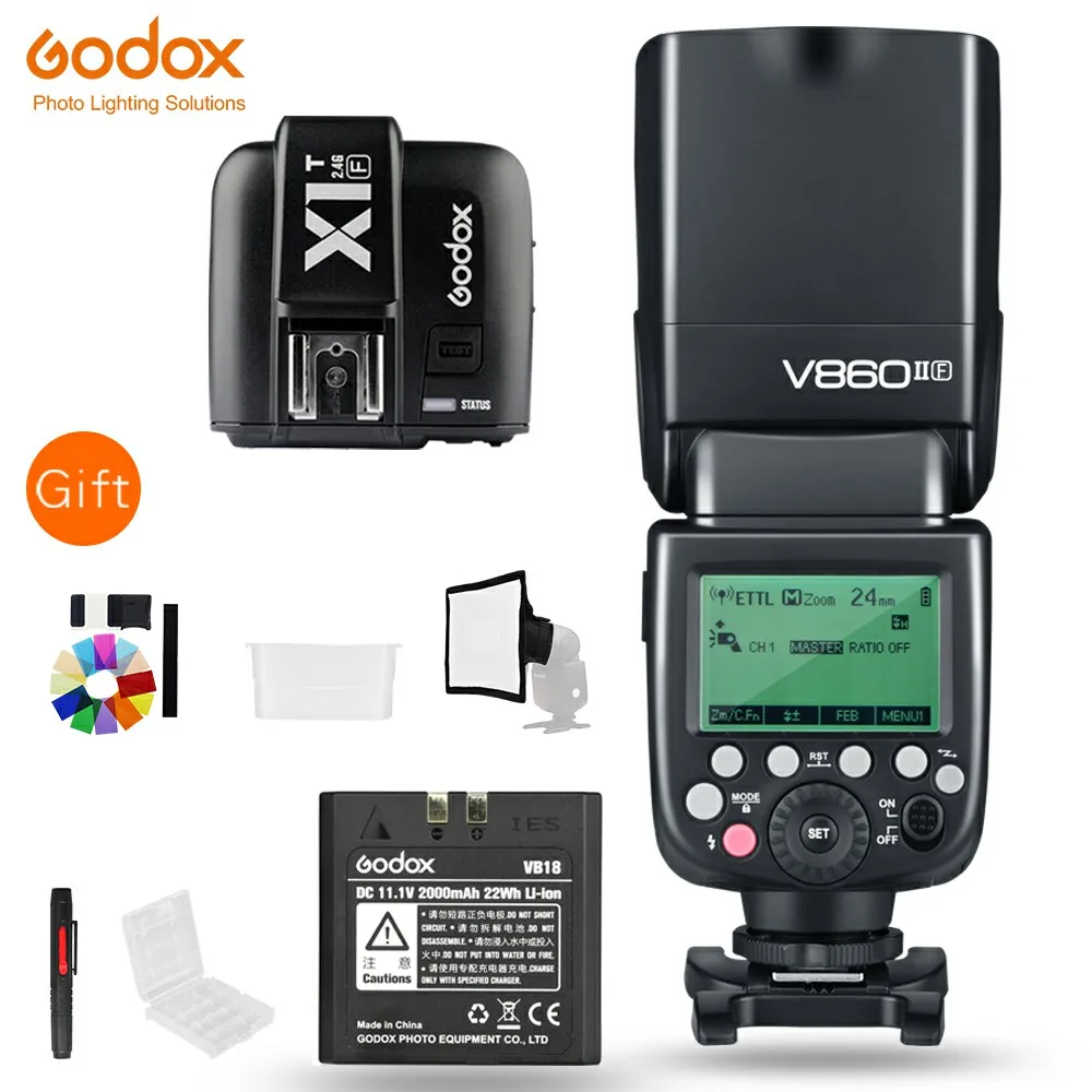 V860II-F for Fuji Godox V860II+ X1 триггер V860II-C V860II-N V860II-S V860II-F V860II-O HSS ttl высокоскоростная вспышка для Canon sony Nikon Olympus Fuji - Цвет: V860II-F for Fuji