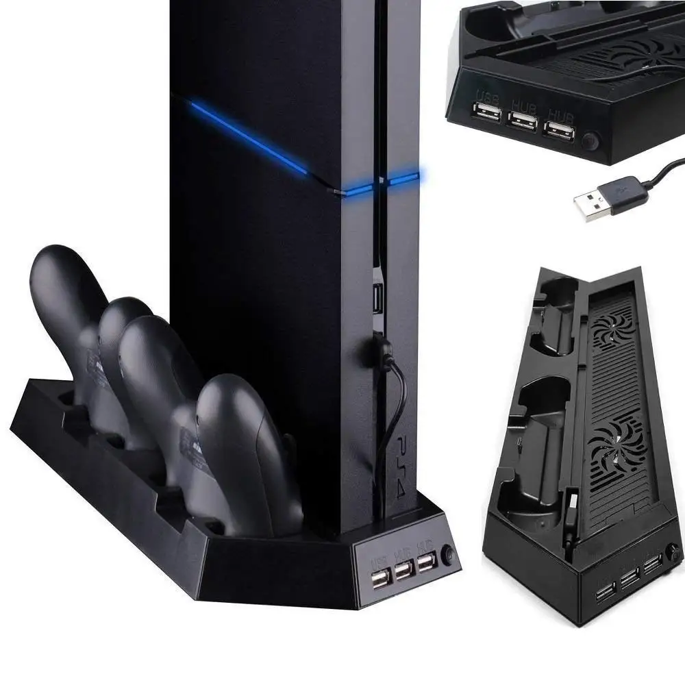 Вертикальная подставка для PS4 охлаждающий вентилятор с 2 охлаждающими портами