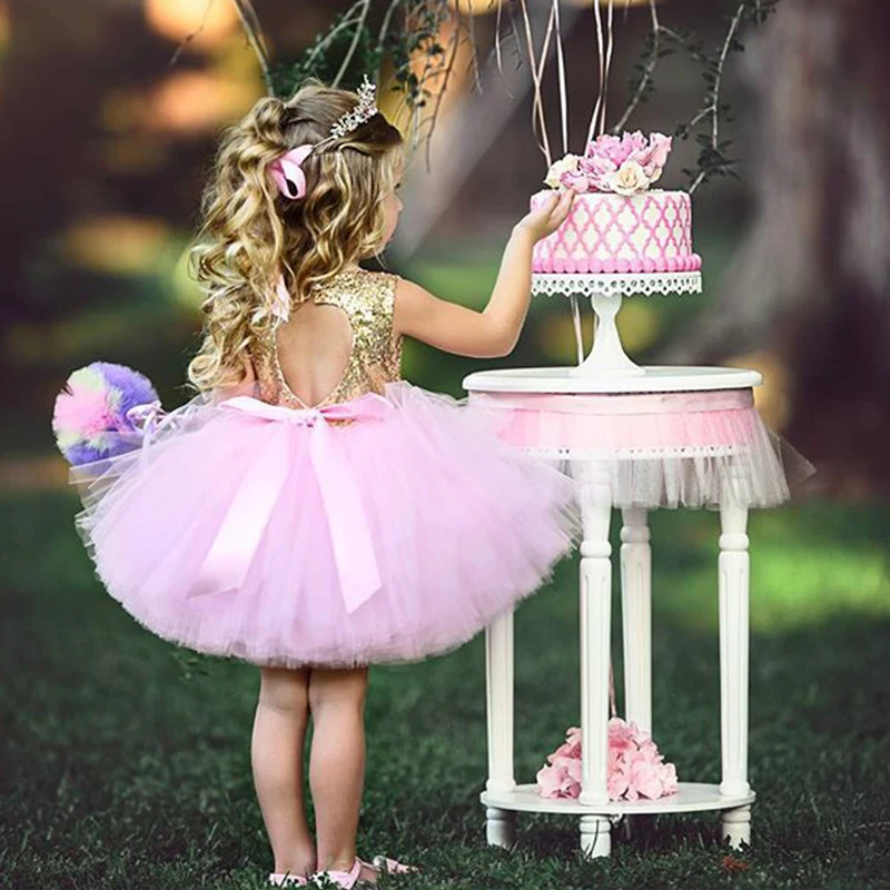 Платья для девочек It's My Baby золотые платья первого и второго дня рождения