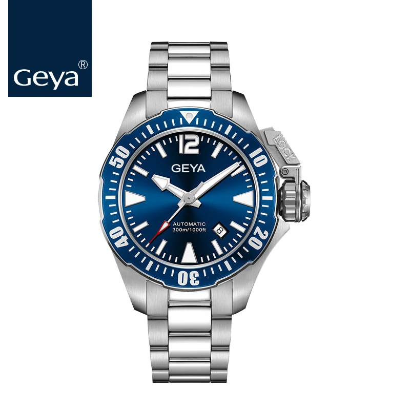 Обновленная версия Geya Miyota мужские часы Submariner Diver RLX мужские часы светящиеся сапфировые автоматические механические наручные часы - Цвет: G78021GWBS