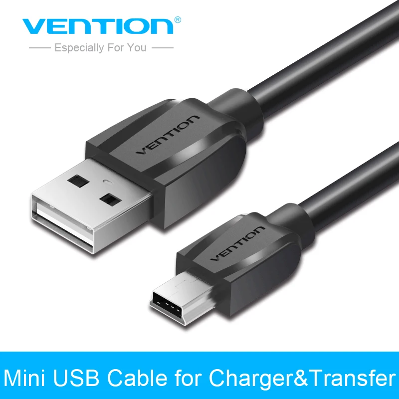 Vention Mini USB кабель 1 м 1,5 м 2 м Mini USB к USB кабель для зарядки данных для сотового телефона MP3 MP4 gps камера HDD мобильный телефон
