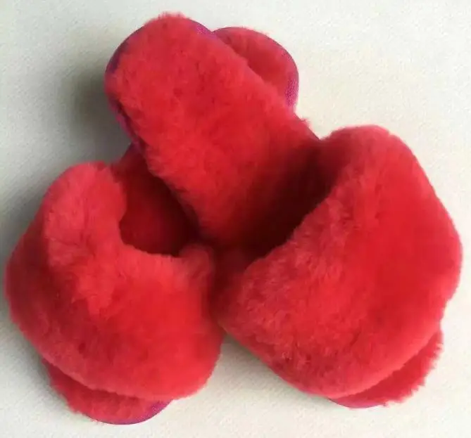 Оптовая продажа женские меховые тапочки настоящие с индивидуальным логотипом на