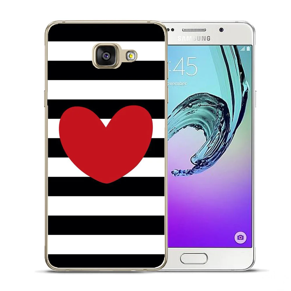 Мягкий силиконовый чехол в полоску с принтом сердца для Samsung Galaxy A3 A5 A7 2015 2016 2017 A520 A8