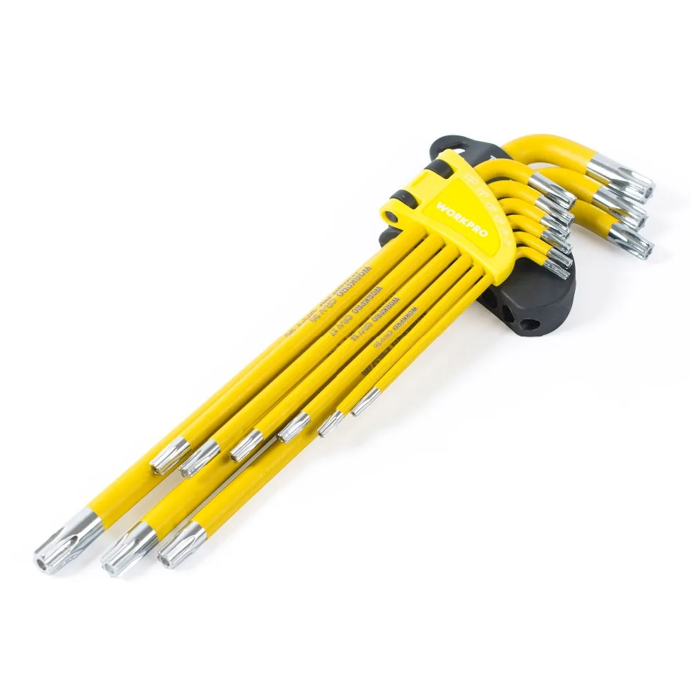 WORKPRO W022012 9 шт длинные руки Key Torx набор ключей шестигранный набор гаечных ключей T10-T50