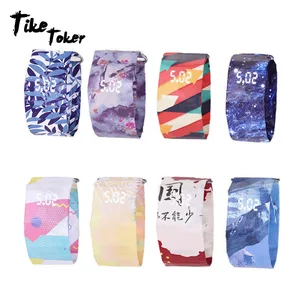 Тике Toker,5 шт.лот для женщин мужчин бумага часы светодиодные водонепроницаемые часы Tyvek бумажный ремешок спортивные цифровые часы Германии оптом Price8