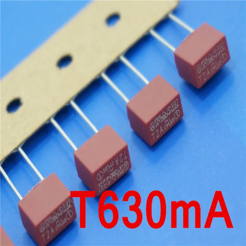 (10 шт./лот) T630mA 250V TE5 медленный сверхминиатюрный предохранитель UL VDE RoHS утвержден