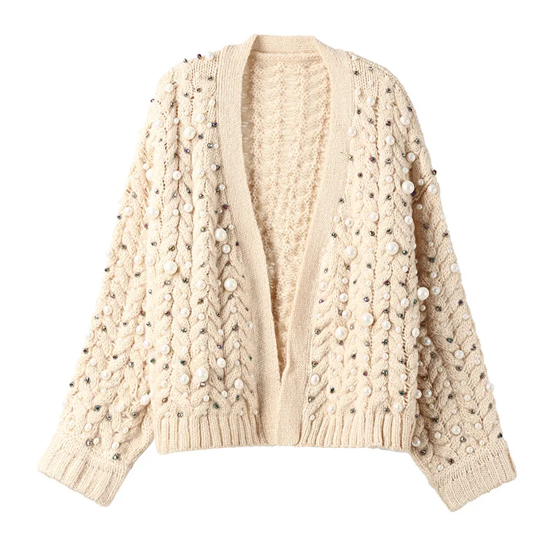 Женский свитер пончо с бусинами вязаный кардиган для женщин 2019|knit cardigan sweater|women