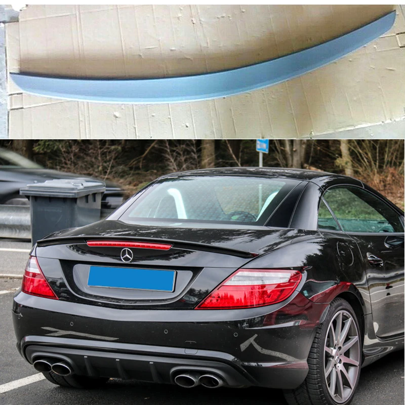 ПУ материал Неокрашенный задний спойлер багажника крыла багажника для Benz R172 SLK КЛАСС 2 двери 2012 2013 Тюнинг автомобиля запчасти