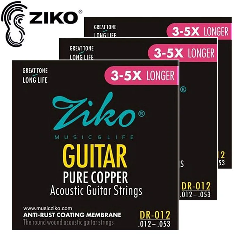 ZIKO DR 012 053 акустические гитарные струны из чистой меди Гавайская гитара Запчасти