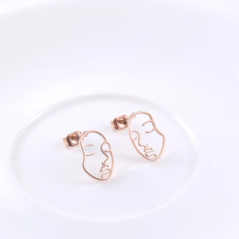 Женские открытые серьги гвоздики RIR корейский дизайн абстрактный уникальные