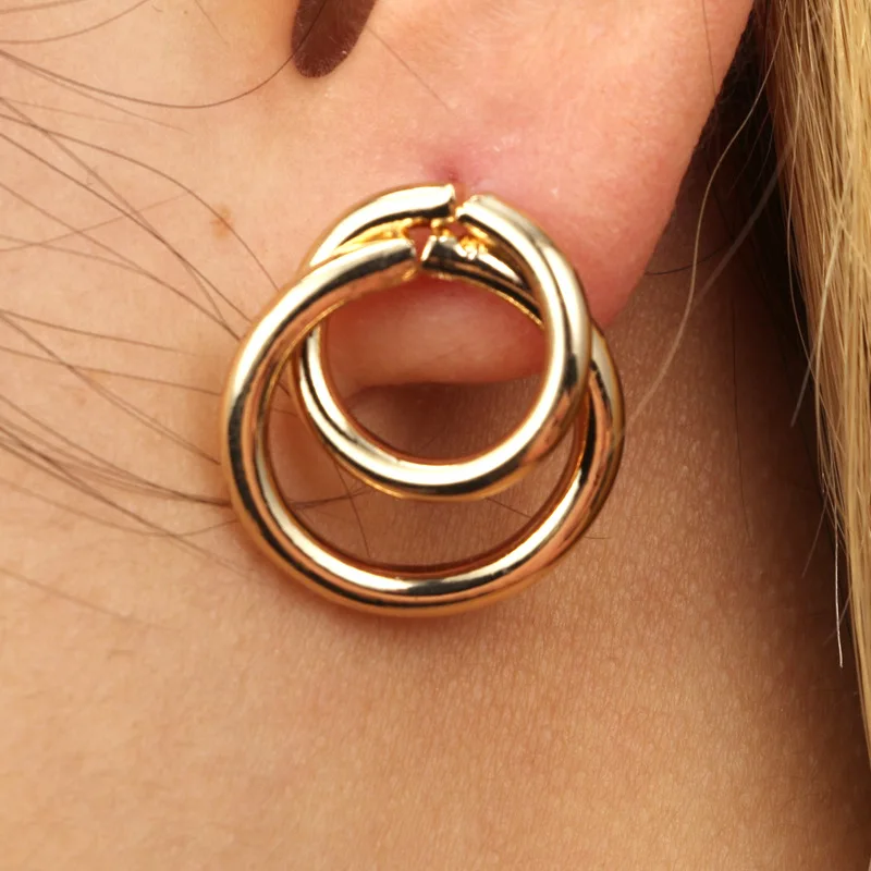 Новинка 2019! Оригинальные серьги подвески с несколькими кольцами модные женские