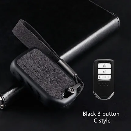 3 button C Black ТПУ флиппе для Honda CRV HRV Accord Civic Odyssey Vezel Inspire Fit Jazz JADE Pilot флип чехол для ключей - Название цвета: 3 button C Black