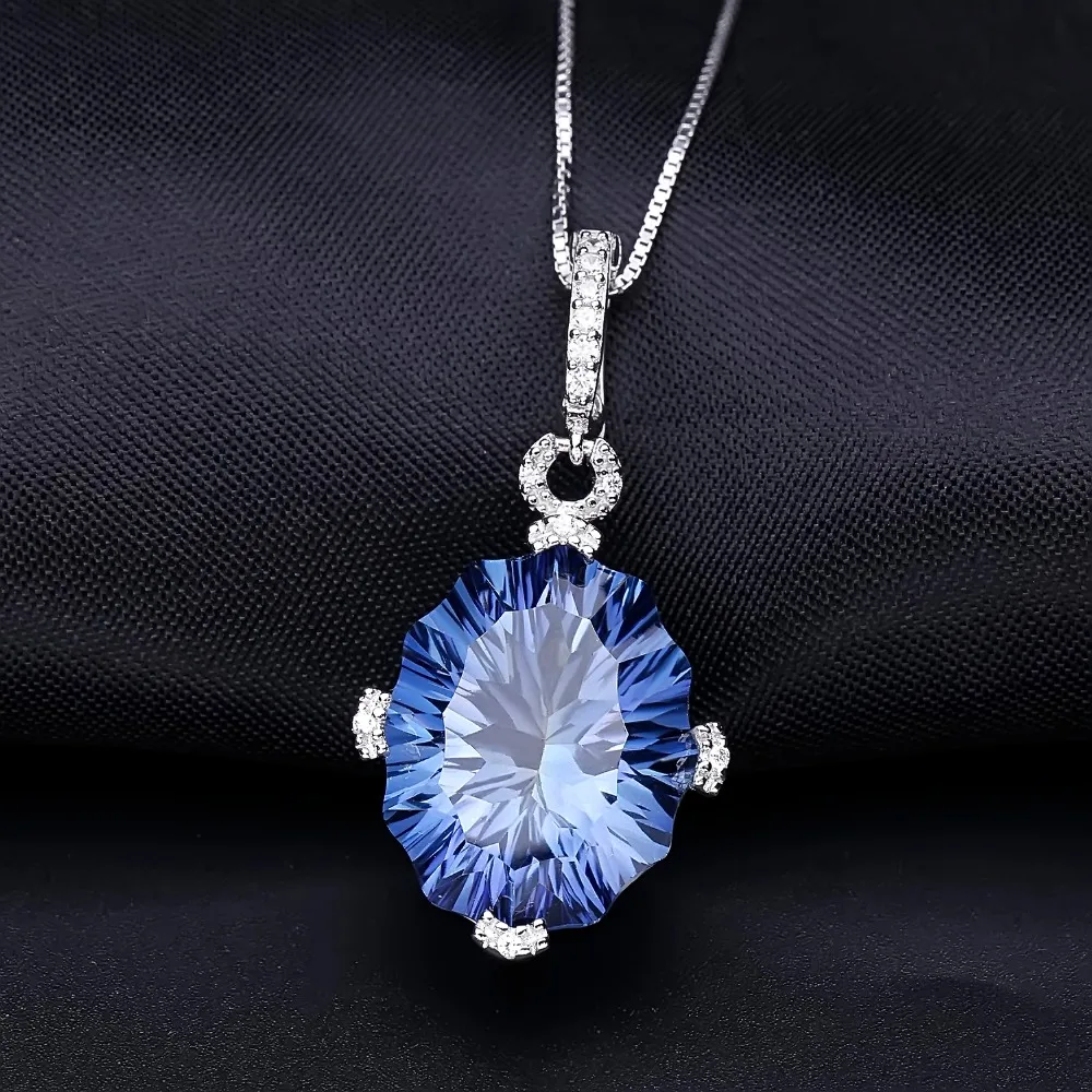 Кулон из серебра 925 пробы с голубым мистическим кварцем кулон кулоном настоящего