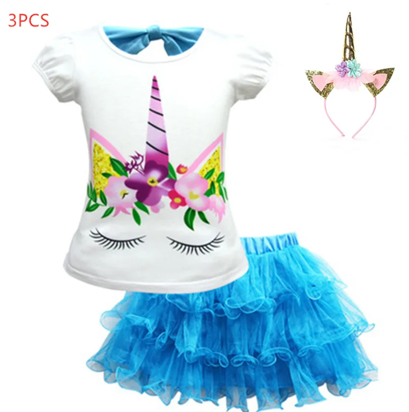 Детская одежда 2019 летняя для девочек Единорог Моана детская спортивная комплект