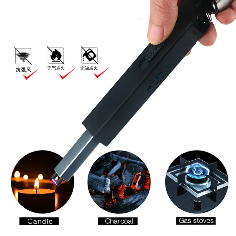 Длинная электрическая перезаряжаемая USB кухонная зажигалка ветрозащитная